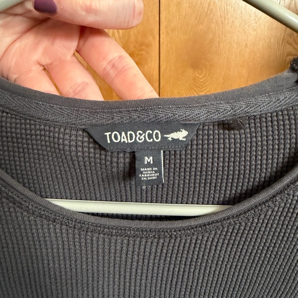 Toad and Co Long Sleeve Waffle Knit Top in Charcoal - Picture 3 of 3